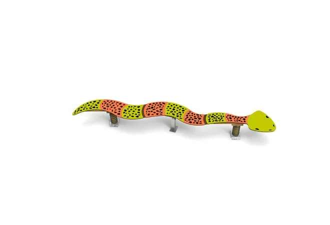 Jeu à bascule et à ressort Serpent pour aires de jeux extérieures
