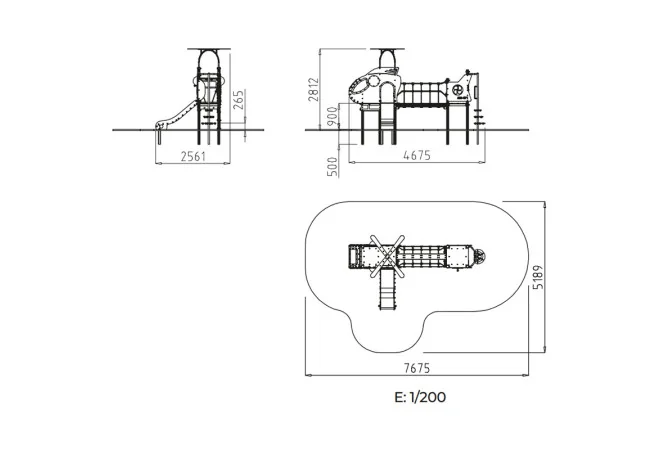 dimensions de la structure de jeux extérieur enfant Hélicoptère