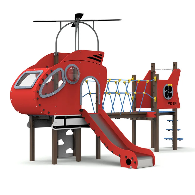 Structure multi jeux Hélicoptère avec toboggan