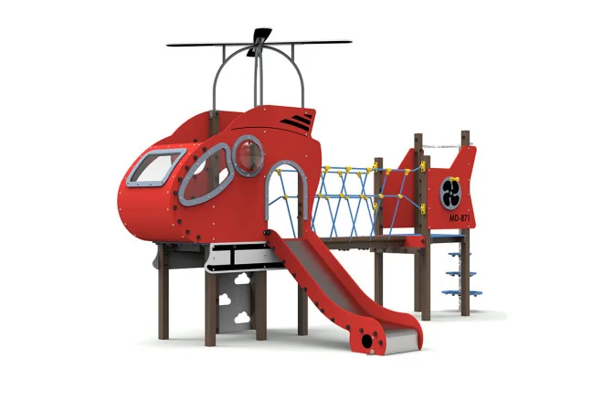 Structure multi jeux Hélicoptère avec toboggan