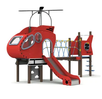 Structure multi jeux Hélicoptère avec toboggan