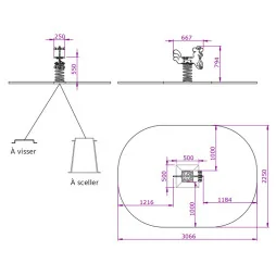 dimensions du jeu sur ressort Coq