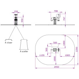 dimensions du jeu sur ressort Éléphant