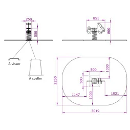 dimensions du jeu sur ressort Voiture