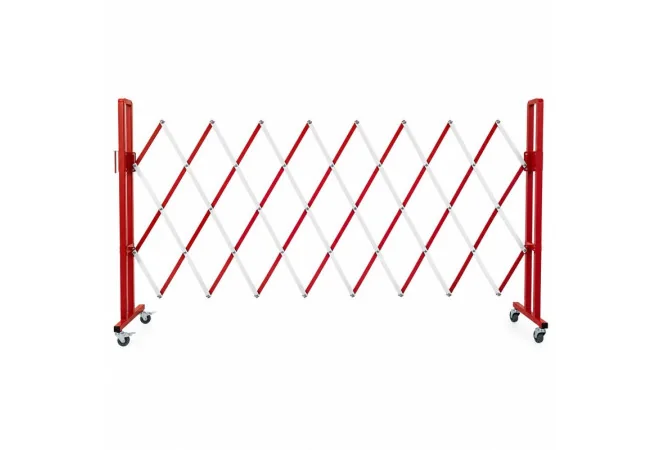 Barrière de sécurité extensible hauteur 160 cm rouge et blanche