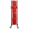 barrière de chantier repliée rouge et blanche