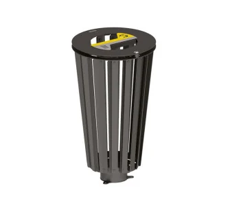 poubelle de tri sélectif Lofoten gris Procity signalétique jaune et grise