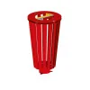 poubelle tri sélectif Lofoten RAL 3020 rouge signalétique jaune et grise