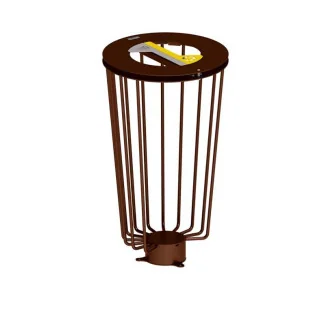 poubelle Vigipirate 2 x 50 L aspect Corten signalétique gris jaune
