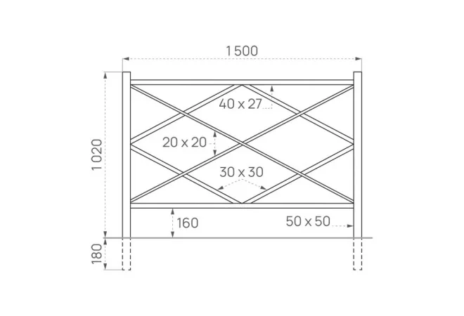 dimensions de la barrière urbaine Losange Procity