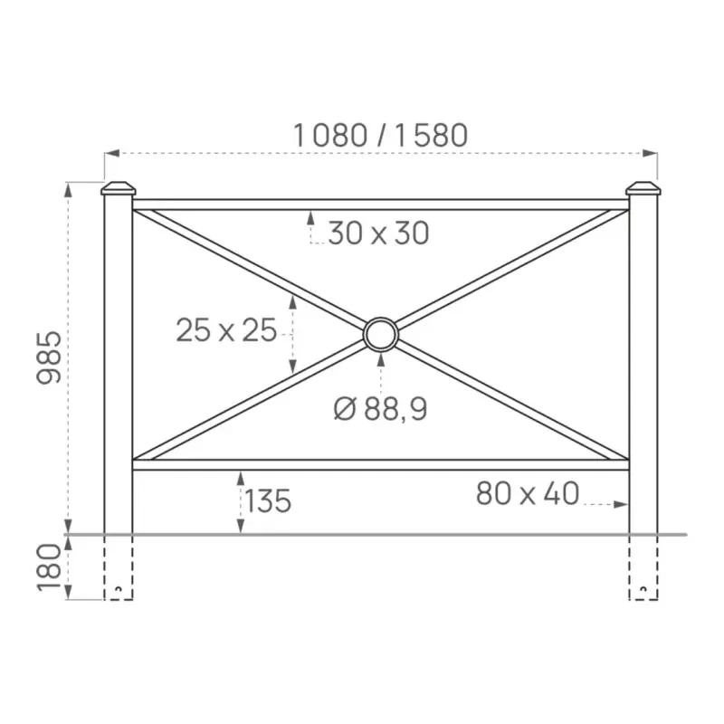 dimensions de la barrière urbaine pagode