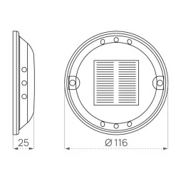 dimensions du plot routier solaire rond polycarbonate Procity