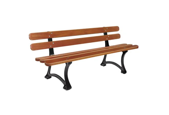 Banc public en bois et pieds fonte Saragosse