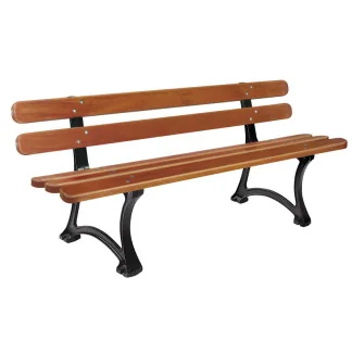 Banc public en bois et pieds fonte Saragosse