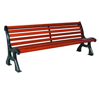 Banc public extérieur bois et fonte Bastide
