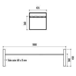 dimensions de la banquette extérieure Atlanta