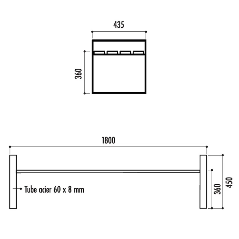 dimensions de la banquette extérieure Atlanta