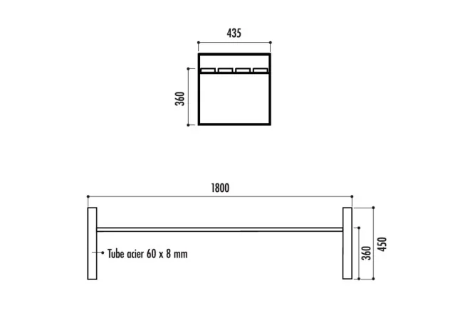 dimensions de la banquette extérieure Atlanta