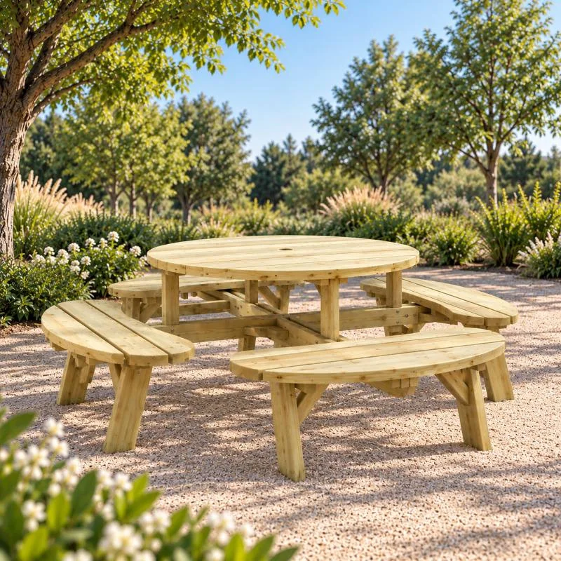 Table pique-nique ronde Round en extérieur Table pique-nique ronde Round en extérieur