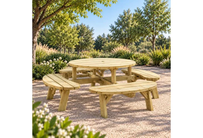 Table pique-nique ronde Round en extérieur Table pique-nique ronde Round en extérieur