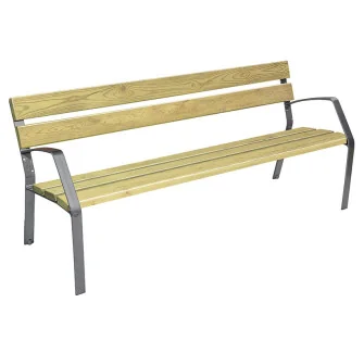 Banc public bois et fonte Modo 5 lames