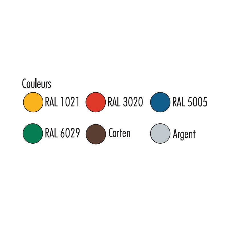 coloris du banc public plastique Modo