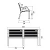 dimensions du banc public plastique Modo