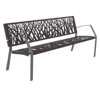 Banc métallique design végétal Maverick