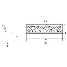 Banc urbain métal Tubular