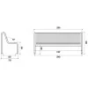 dimensions du Banc métallique extérieur en acier perforé