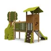 Structure aire de jeux Petit Chaperon Rouge avec toboggan vue arrière