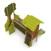 Structure aire de jeux Petit Chaperon Rouge avec toboggan vue de dessus