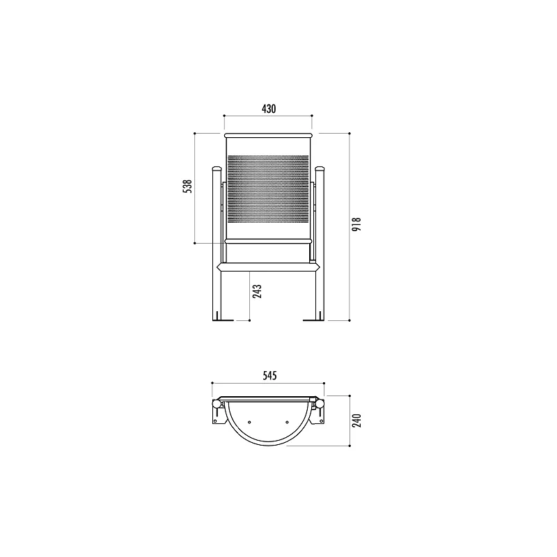 dimensions de la poubelle demi-lune extérieure en métal perforé dimensions de la poubelle demi-lune extérieure en métal perforé