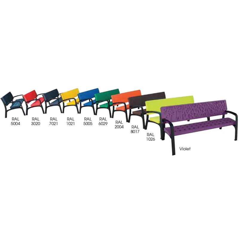 coloris disponibles du Banc extérieur en plastique coloré