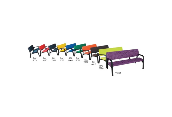 coloris disponibles du Banc extérieur en plastique coloré