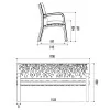 dimensions du Banc extérieur en plastique coloré