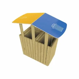 poubelle tri sélectif 2 bacs 100l
