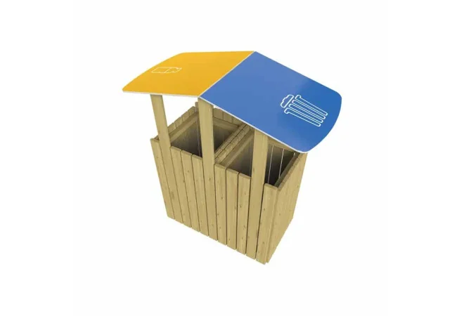 poubelle tri sélectif 2 bacs 100l