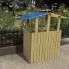 poubelle urbaine tri sélectif en bois avec toit