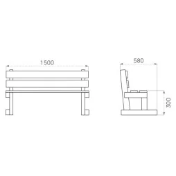 dimensions du banc public pour école