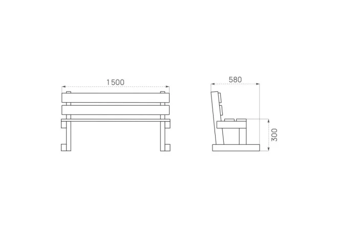 dimensions du banc public pour école
