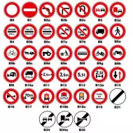 Panneaux d'interdiction routière