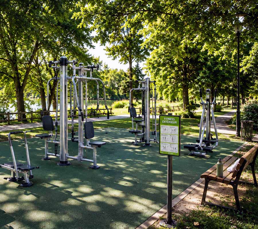 Aire de fitness extérieur en libre accès pour collectivités