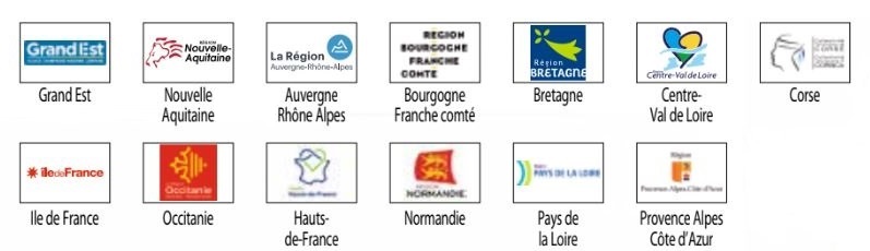 Les drapeaux des régions administratives françaises