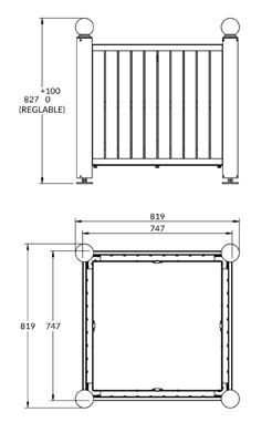 Jardinière urbaine en acier et Compact gamme Harmonie