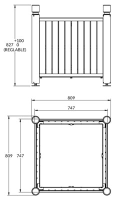 Jardinière urbaine en acier et Compact gamme Harmonie