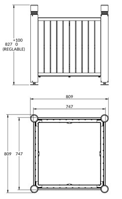 Jardinière urbaine en acier et Compact gamme Harmonie