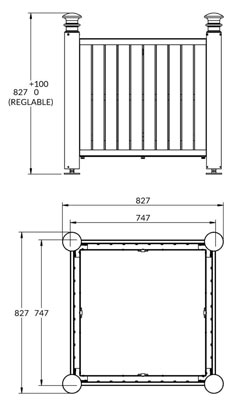 Jardinière urbaine en acier et Compact gamme Harmonie