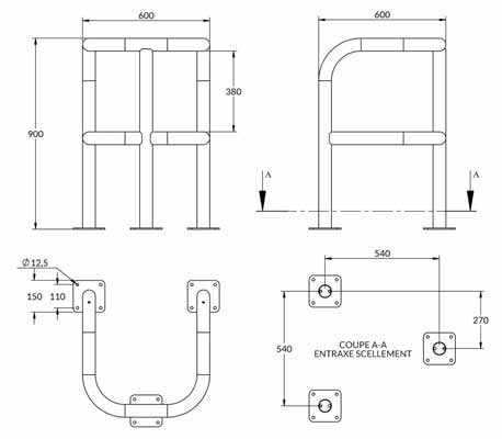 arceau de protection d'angles en acier pour industries