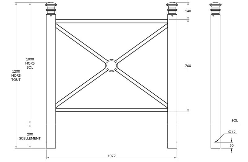 barrière urbaine Harmonie modèle pommeaux élégance